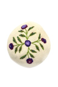 Embroidered Roses Yarmulke